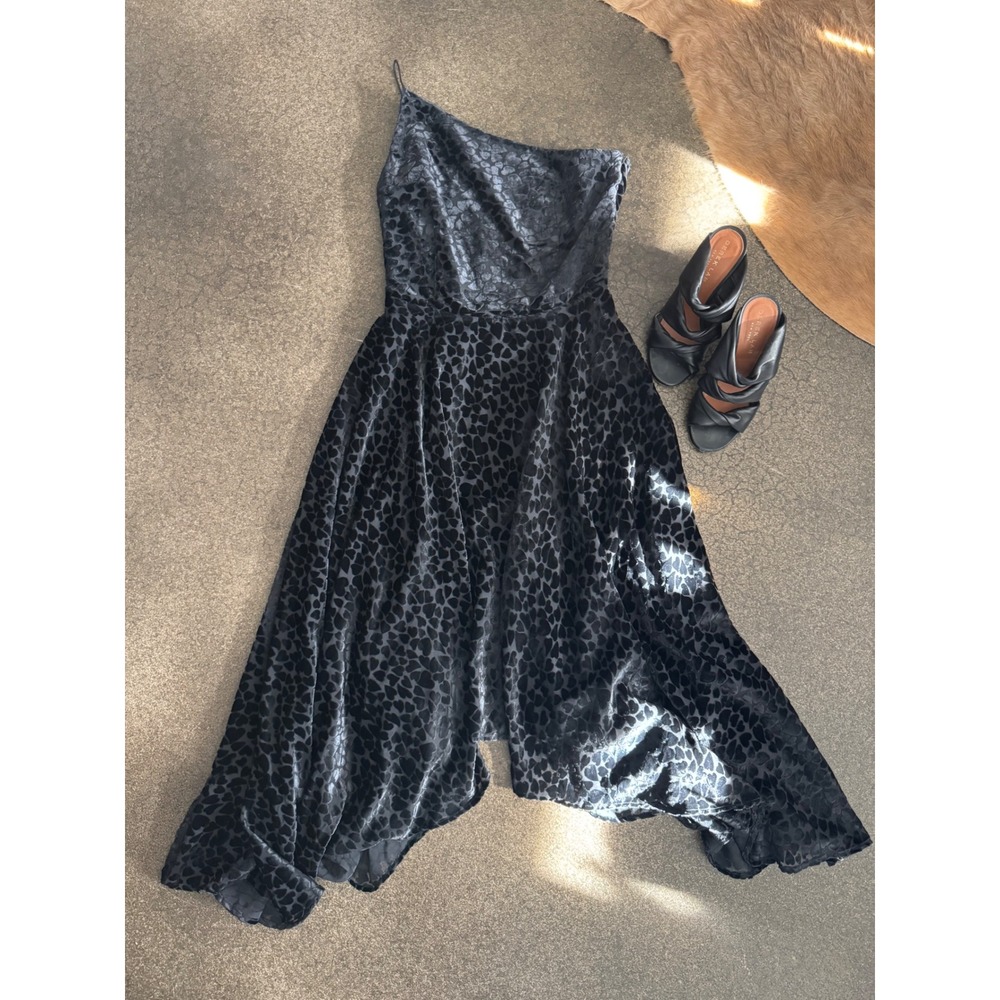 Sau Lee Velvet heart One shoulder A line dress